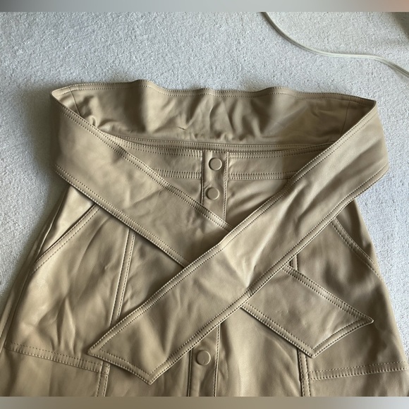 Jonathan Simkhai Beige Button-Down A-Line Skirt Sz 2 - Picture 14 of 15